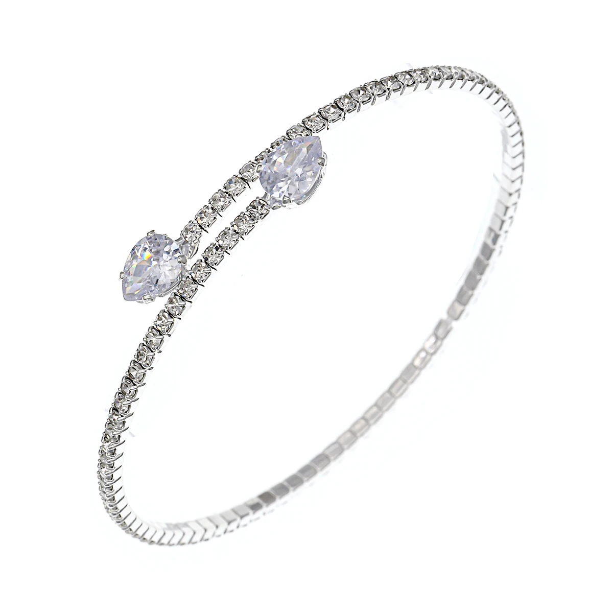 Miallo Fashion Rhinestone Bracelets for Women Silver Color Bangle Shining Luxury Trendy Ladies Girls Bracelet Jewelry Gifts 2026