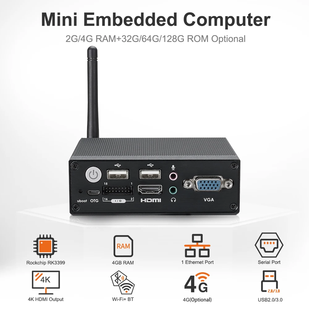 Liontron Fanless Mini PC Android Ethernet LAN Hexa Core Industrial Mini Desktop Computer COM WiFi BT USB SIM RS232