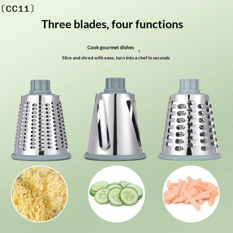 New 3-in-1 Rotary Cheese Grater Multifunctional Manual Veg Slicer Nut Grinder Kitchen Essential Tool〔CC11〕