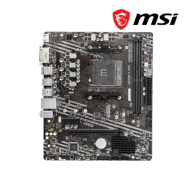 MSI New A520M A PRO New Micro ATX AMD A520 DDR4 M.2 USB3.2 STAT 3.0 SSD 64G Best Support R9 Desktop CPU Socket AM4 Motherboard