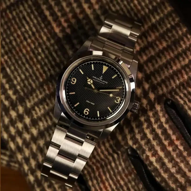 Hruodland 36mm Männer Automatische Mechanische Uhren explorer2 NH35 Sapphire Edelstahl Tauchen Uhr reloj hombre Uhren männlich