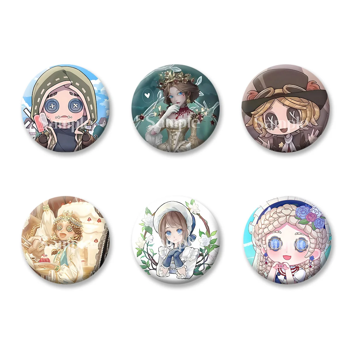 

The Fifth Personality Terror Anime Cartoon Flash Badge Keychains Makeup Mirror Fridge Magnet ACG Goods Game Peripherals Toy Gift