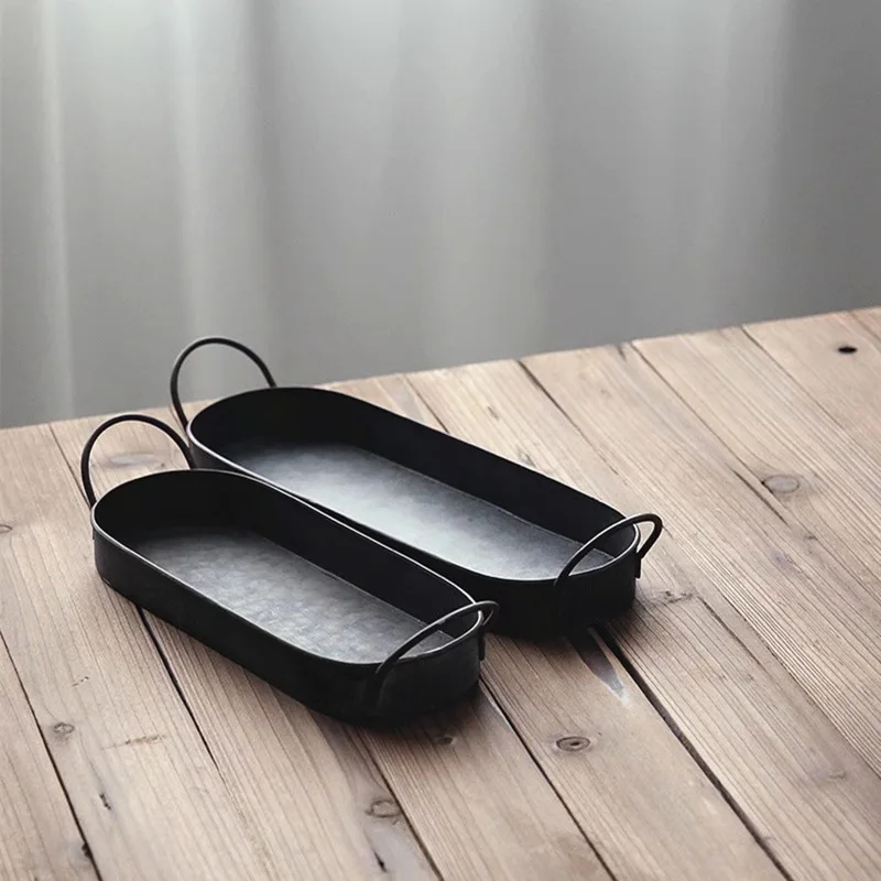 Round Iron Baking Photography Prop Plate with Handle 3 Round Iron Baking Photography Prop Plate with Handle