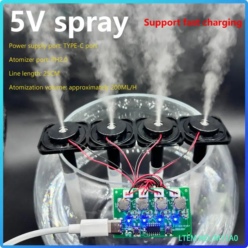 1Set Four Spray Humidifier Module DIY Humidifier C0ontrol Board Atomizer Drive Board Four Spray Humidifier Module