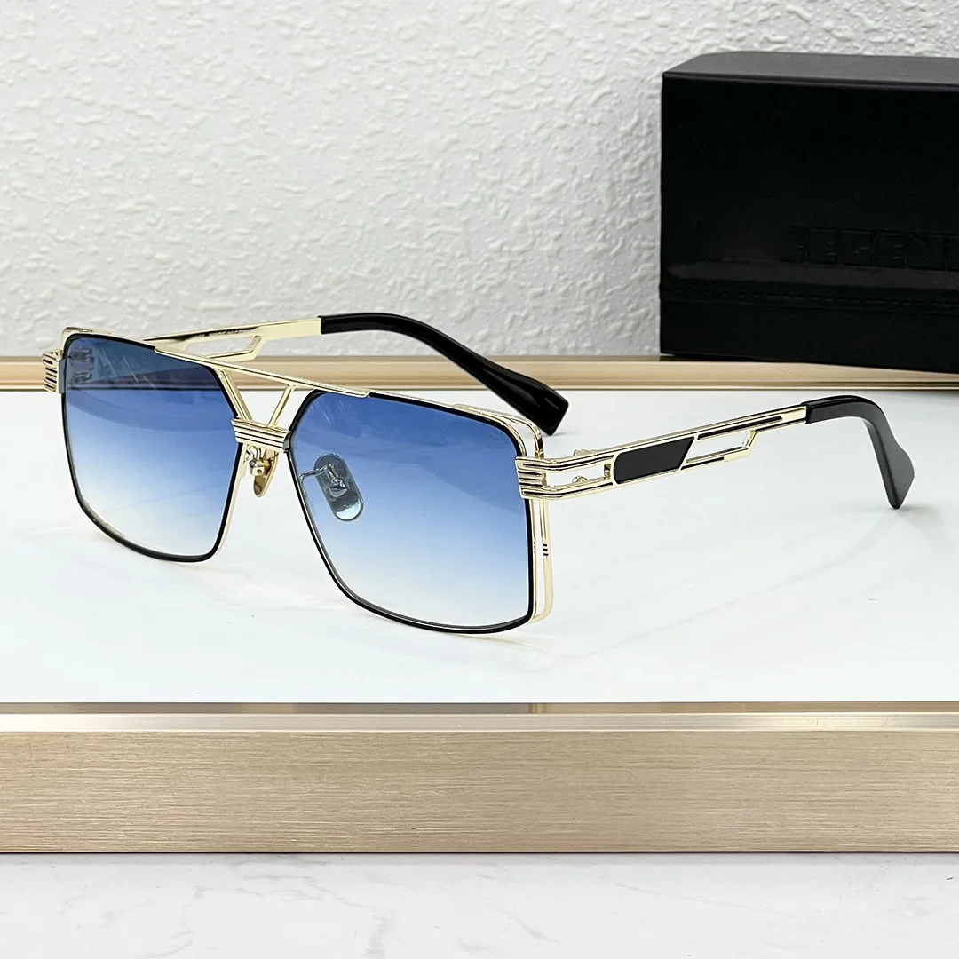 

Retro Square Double Bridge Sunglasses Unisex UV400 Protection Luxury Designer Metal Frame Fashion Streetwear Gradient Eyewear