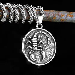 New Design Animal Scorpion Stainless Steel Viking Necklace Nordic Men's Retro Fashion Odin Amulet Jewelry Pendant Gift Unisex
