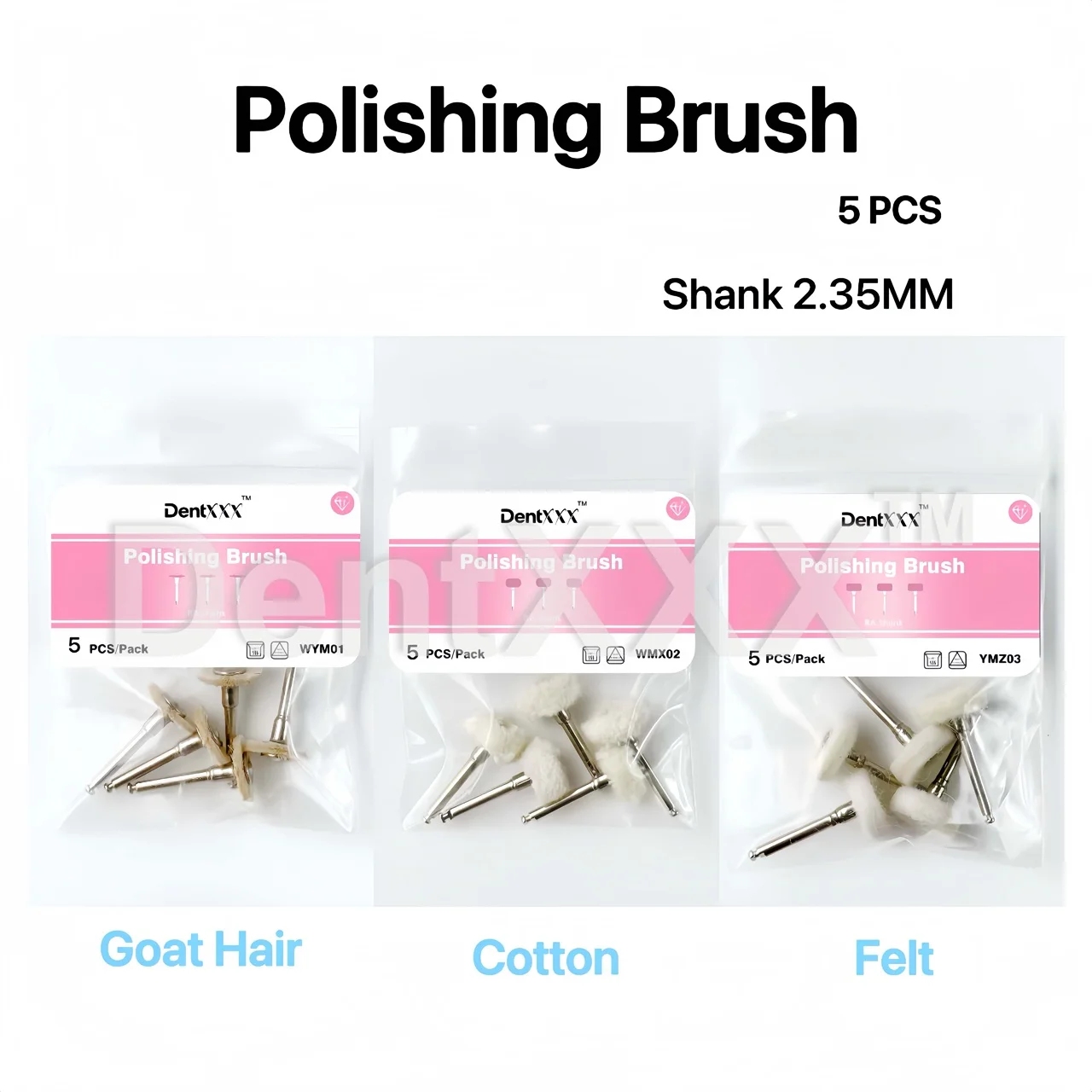 

5PCS/PACK Polishing Brush Set 2.35mm Shank Polishing Wheels for Finshing and Polishing