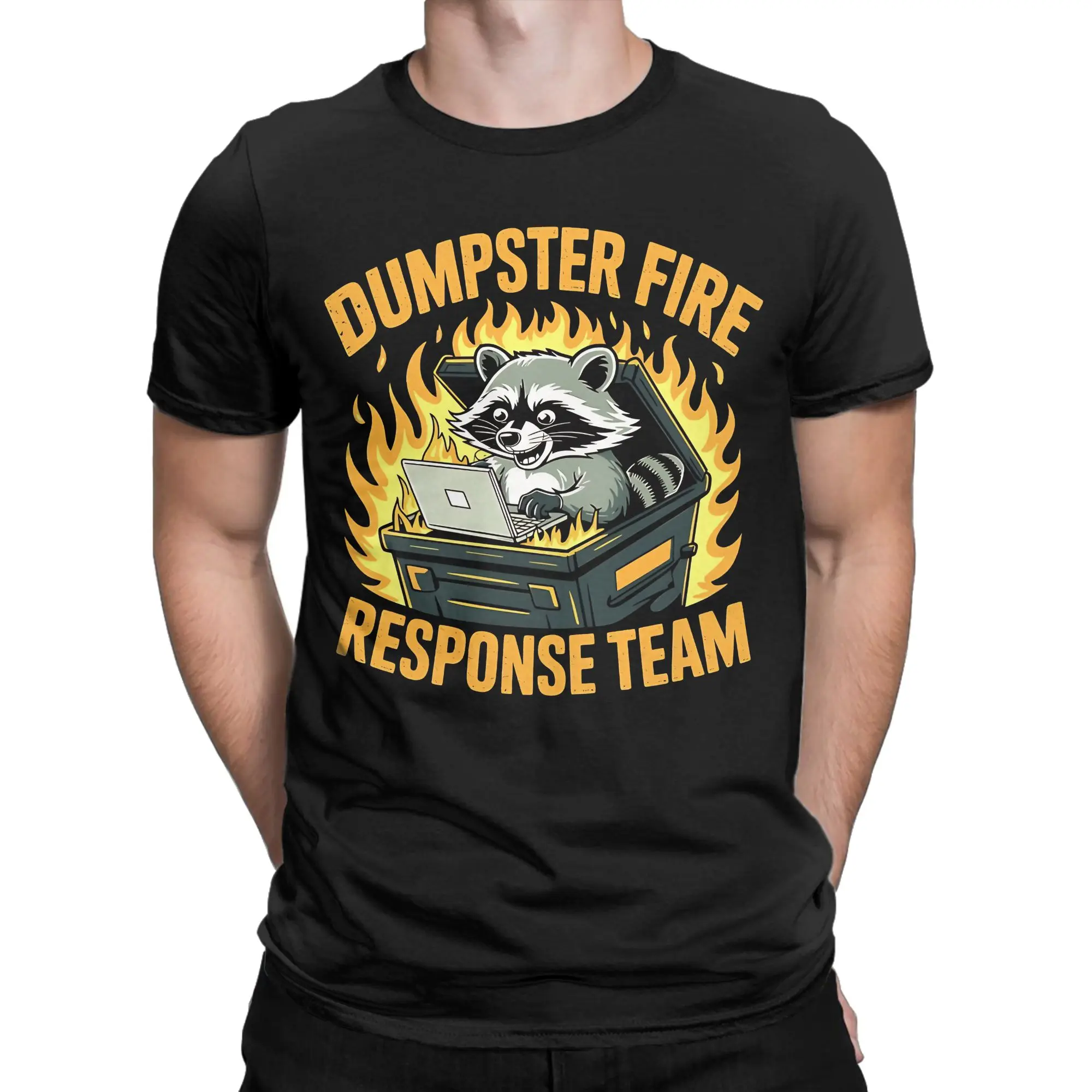 Dumpster Fire Response Team Raccoon T Shirt Harajuku T-Shirts Short Sleeve Y2K Tshirt Summer Cotton Comfortable 4XL Top Tees