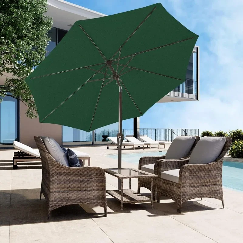 

9FT OutdoorPatio Umbrella Outdoor Table Umbrellawith Push Button Tiltand Crank,Market Umbrella 8Sturdy RibsProtection Waterproof