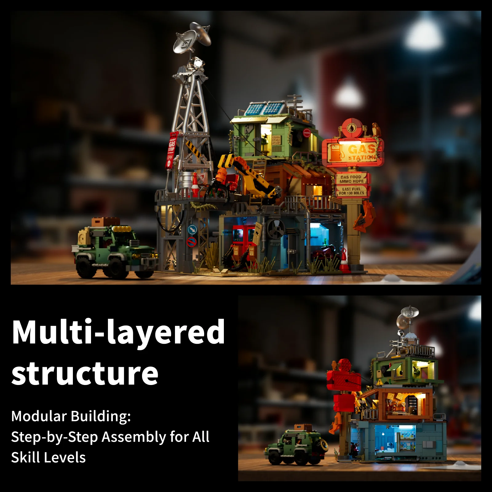 2043PCS Doomsday Gas Station B - огляд і ціна Model Kit Chemistry