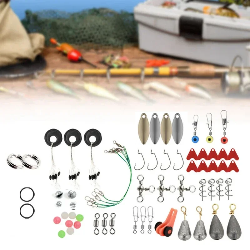 New Mixed Fishing Lure Set Soft and Hard Bait Kits Metal Jig Spoon Tackle Accessories with Box For Bass Pike Crank