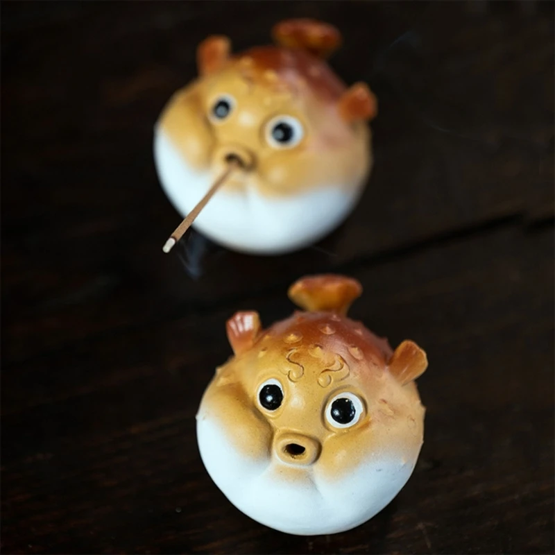 Resin Incenses Decorative Resin Pufferfish Incenses for Burners Aromathe Dropshipping