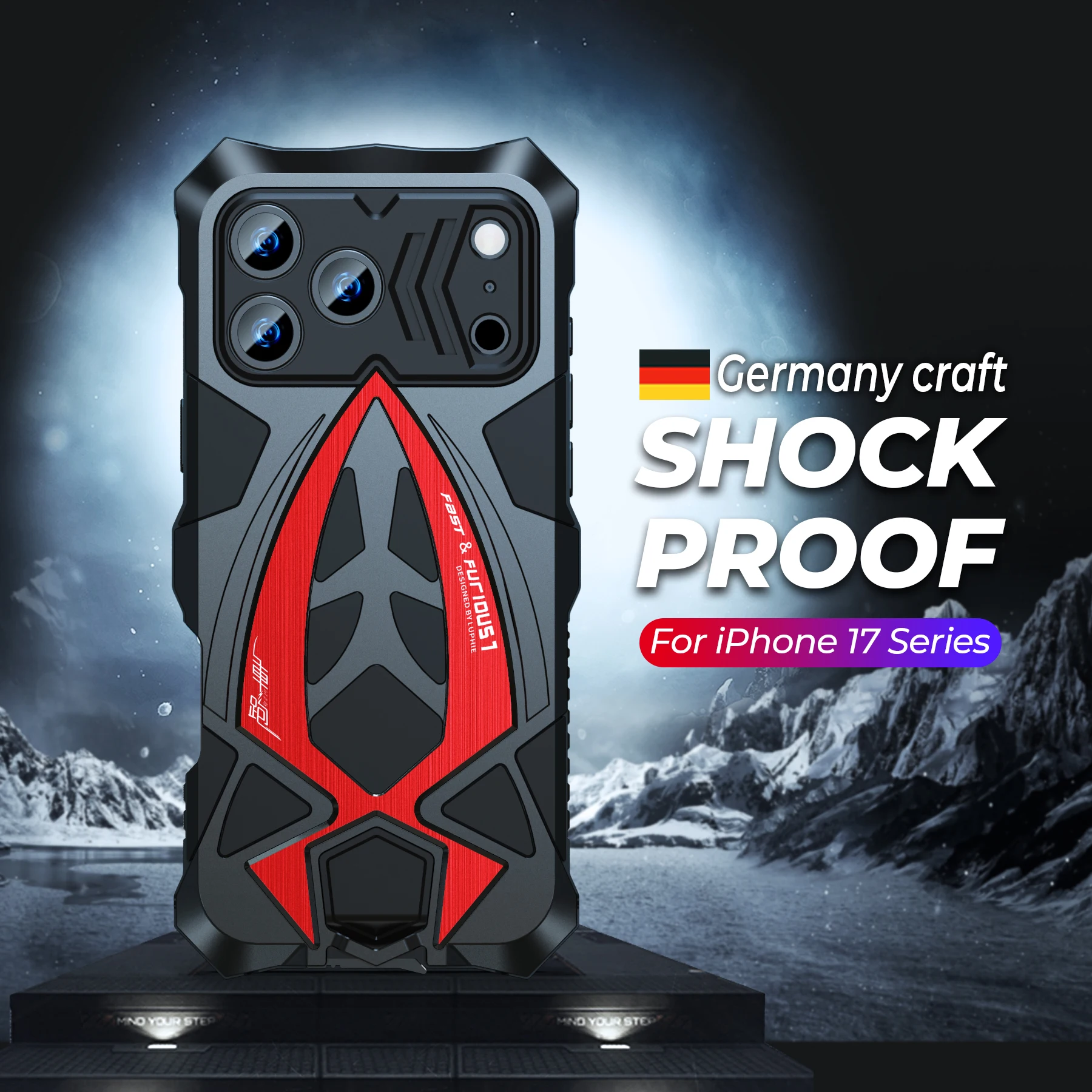 درع حماية كامل معدني لهاتف iPhone17 Pro Max مع واقي شاشة وغطاء حماية عالي التحمل لهاتف iphone 17 pro #2