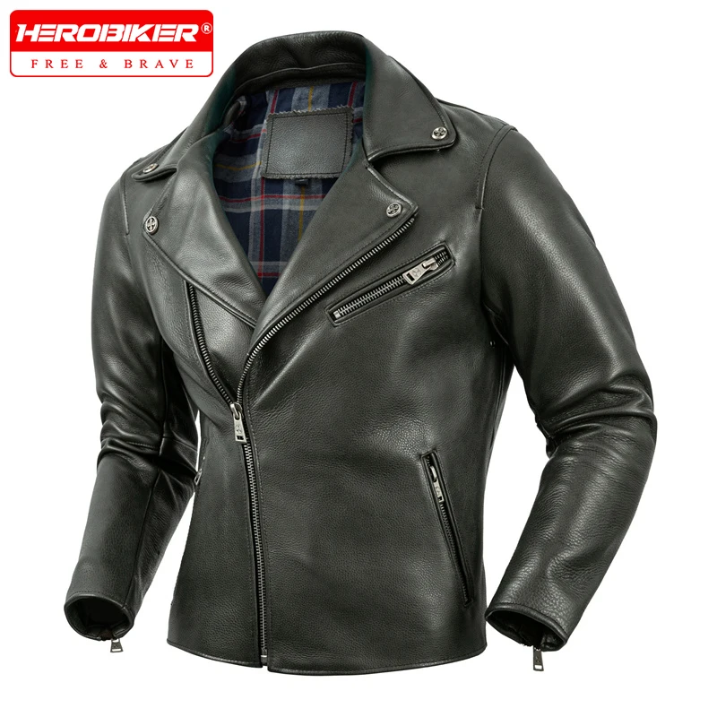 

Мужская мотоциклетная кожаная куртка, уличная ретро приталенная куртка из воловьей кожи, внедорожная мотоциклистская куртка, новая кожаная куртка