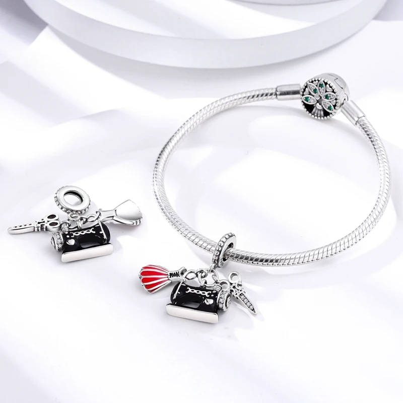 Original 925 Sterling Silver Fashion Design Charms Pendant Fit 3mm Original Bracelet DIY Women Fine Daily Commute Jewelry Gifts