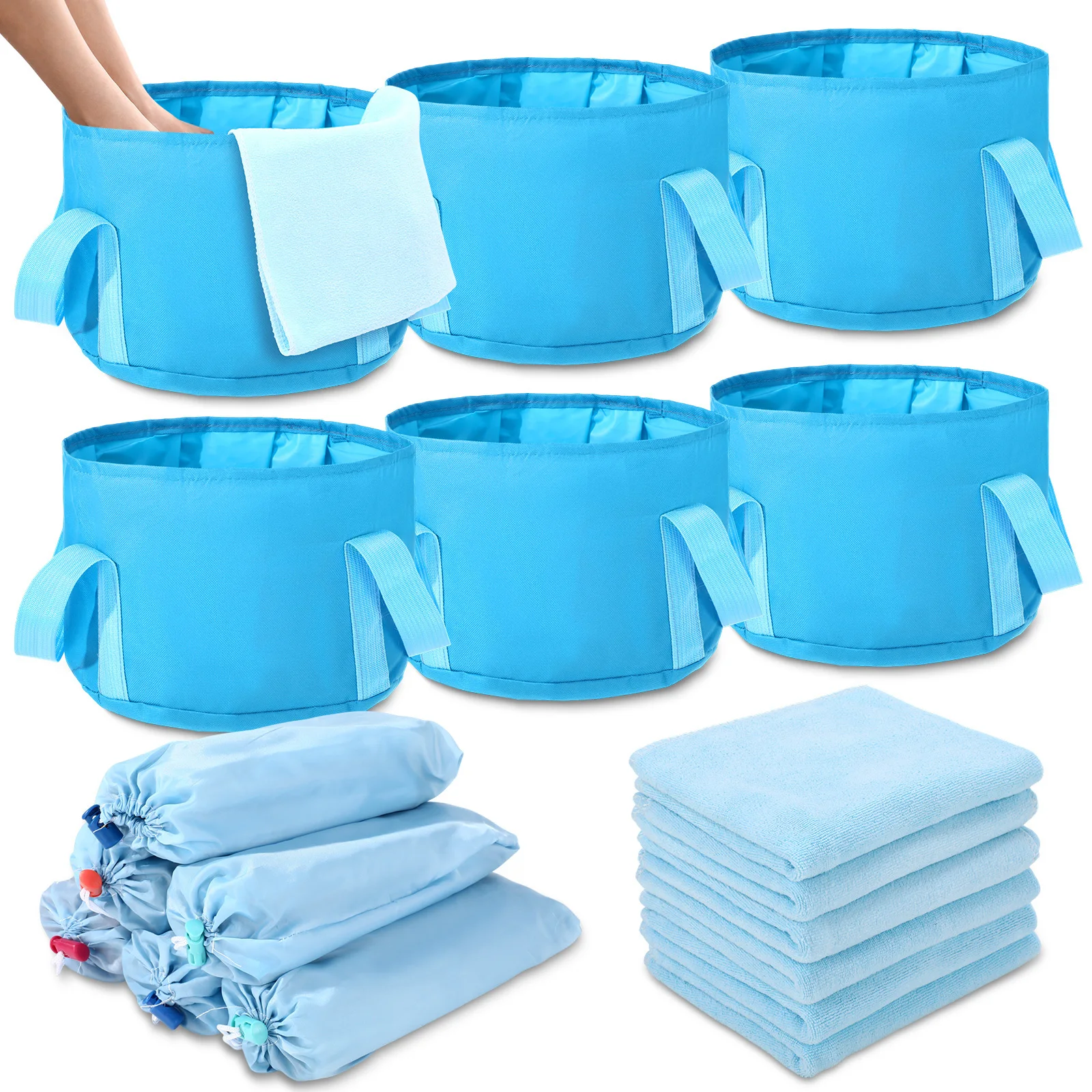 Portable Foldable Foot Soak Bag Extra Large Insulated Foot Bath Bucket Thermal Aluminum Liner Leakproof Foot Spa Tub With Carry Handle For Travel Home Foot Care