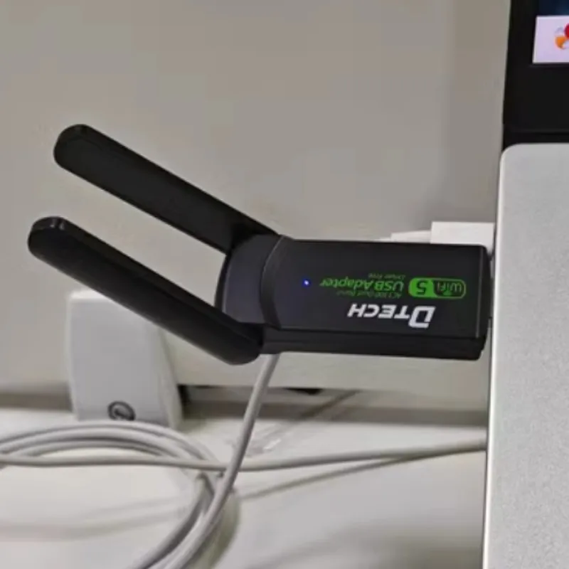 DTECH 2.4G/5G Dual Band 1300M Wireless Network Card AC 1300Mbps Wi-fi Adapter USB for PC Laptop