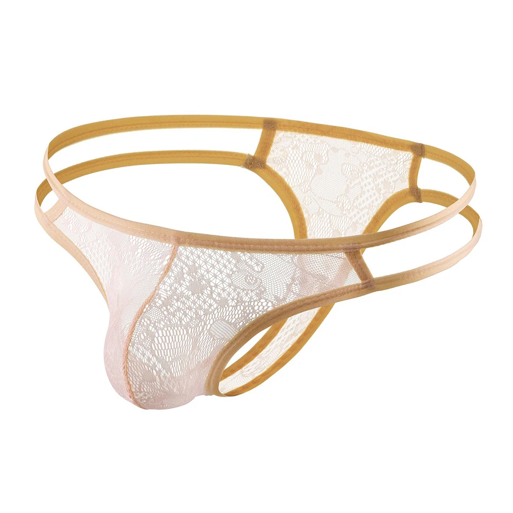 

Autumn Spring Lace G-string Low Waist Thongs Men\\\\\\'s Underwear Breathable High Stretch See Through For Daily Use