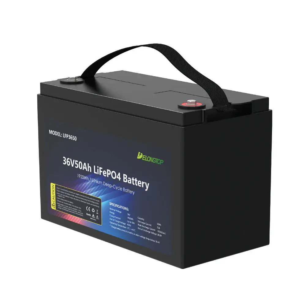 Elite Rechargeable Lithium Solar Battery LiFePO4 36V 50ah 100ah RV Marine Battery