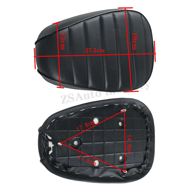 Motorcycle Seat Back Modified Double Rear Seat Cushion Seat Backrest Leather Pad For Harley Citycoco Honda Electric Scooters