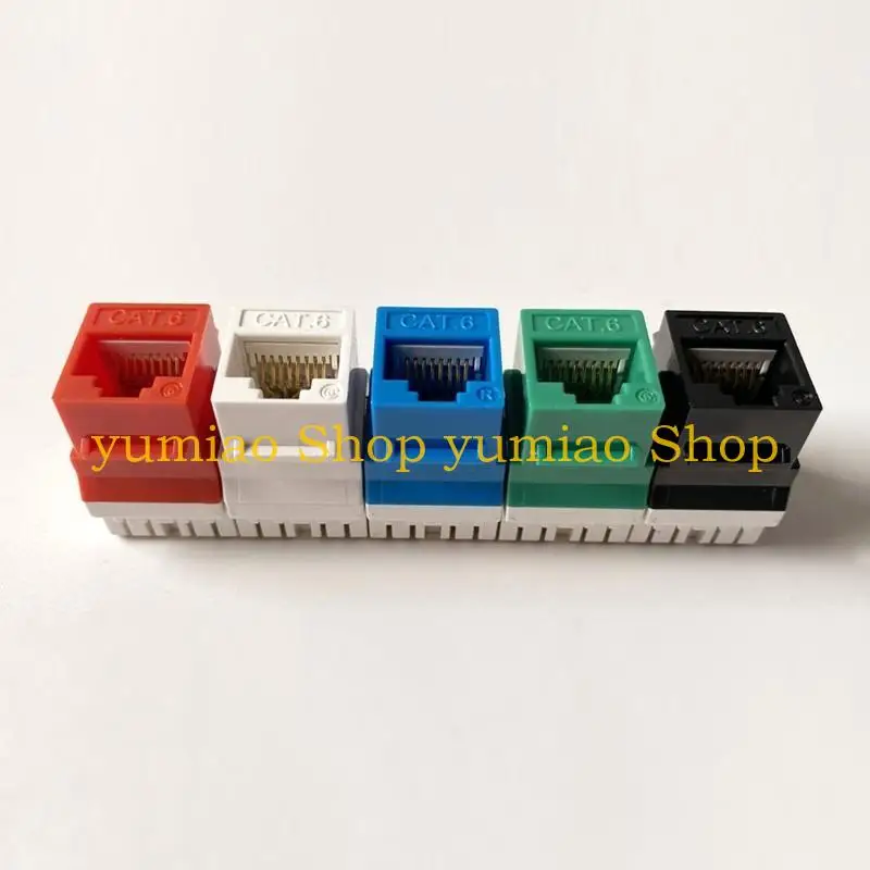 587B CAT6 RJ45 Keystone Female Coupler Insert Connector Socket Adapter Port for Wall Plate Outlet Panel White