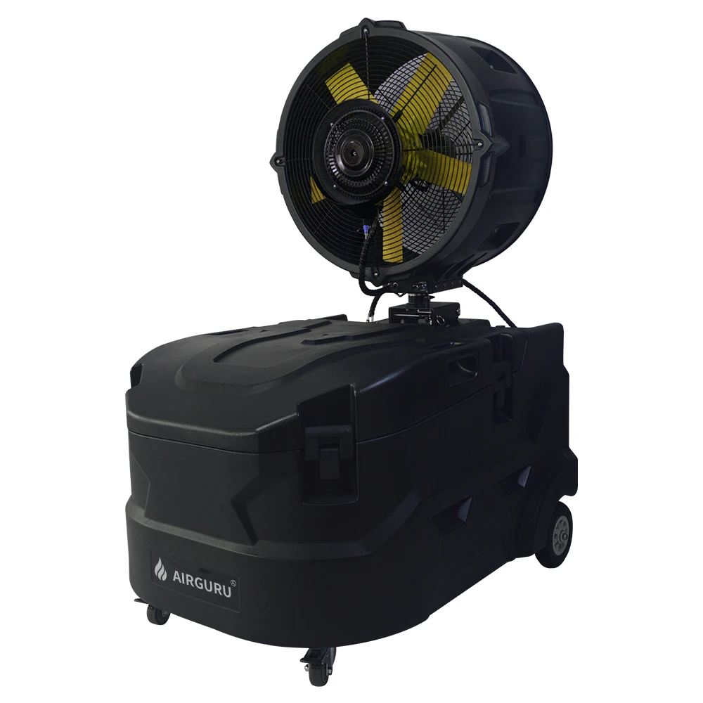 580W 25 Inch Industrial Oscillating Misting Pedestal Fan With 380L Water Tank Heavy  Outdoor Cooling Mist Fan