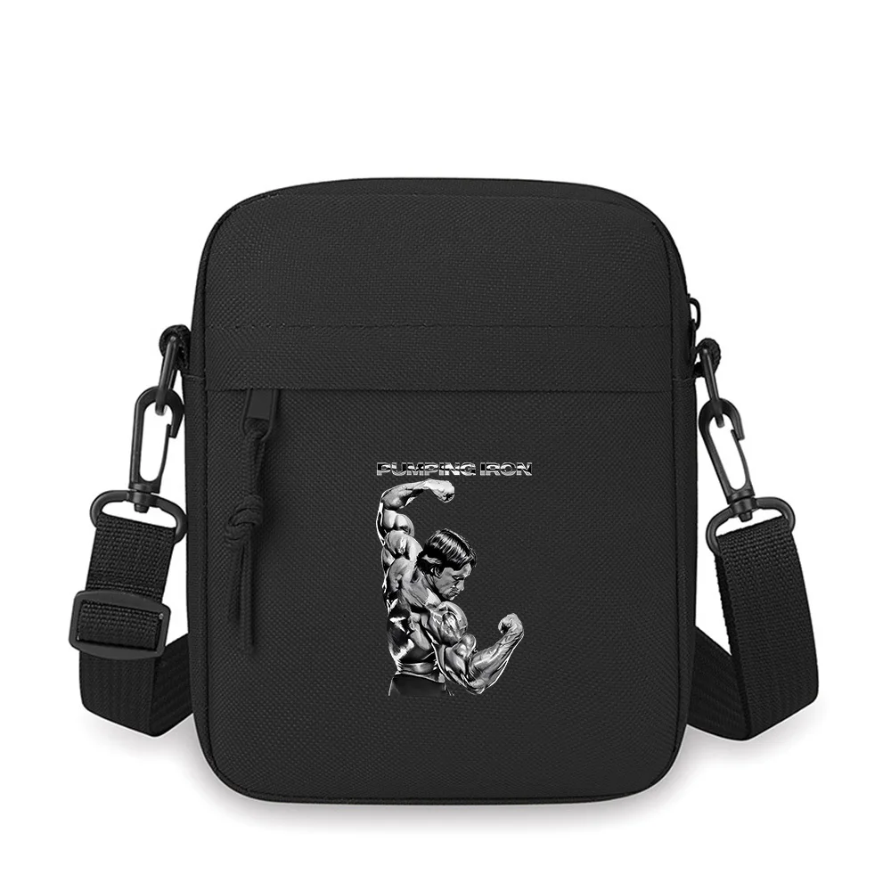 Muscular arm flex,intense pose Men Crossbody Bag Single Shoulder Women Cartoon Anime Film Printing Design Unisex