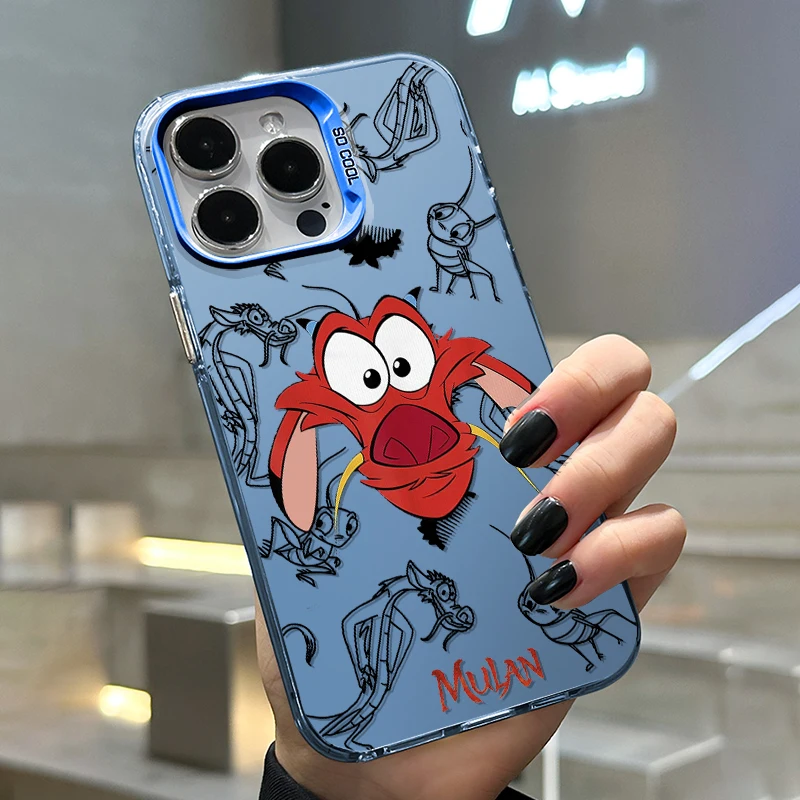 Disney Mulan Dragon Anime per iPhone Apple 15 14 13 12 11 XS XR X 8 7 Pro Max Plus custodia per telefono antiurto in argento colorato Coque