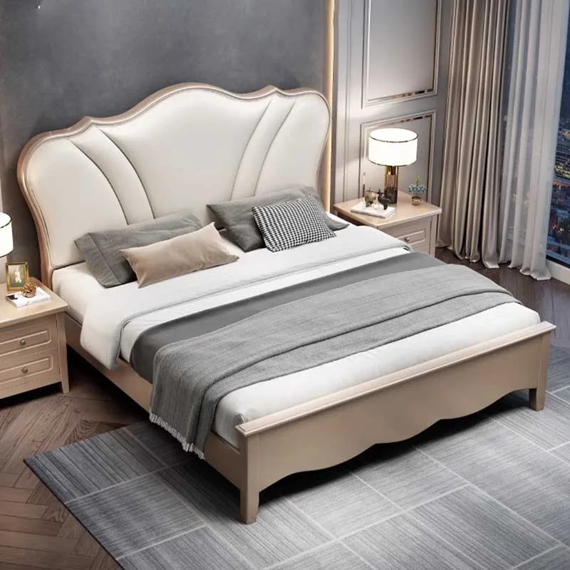 Glamouröse Regale europäische Doppelbett Designer Villa Plattform Kingsize-Bett Lagerung Holz sicher Cama de Casal Schlafzimmer möbel