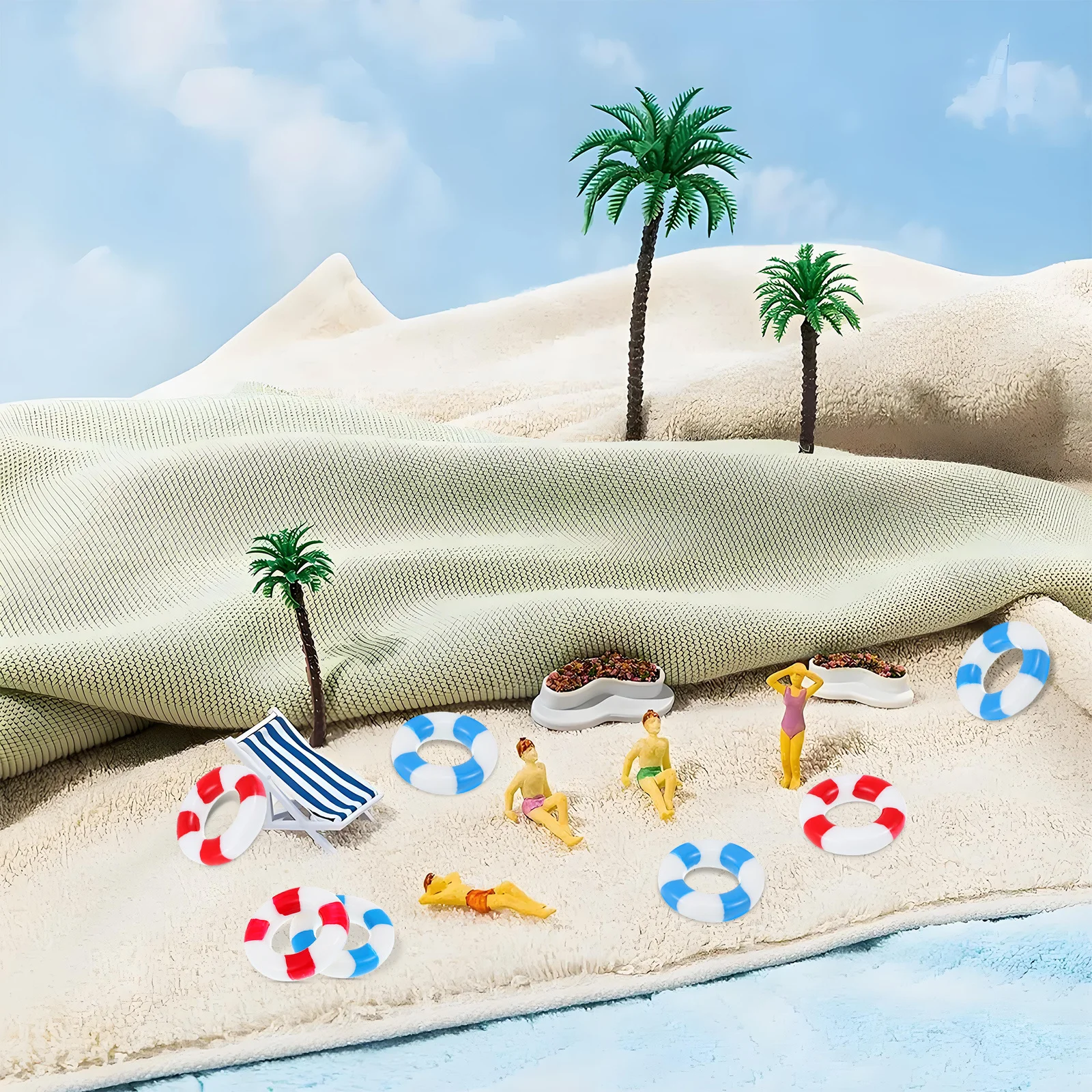 

10Pcs Life Buoy Durable Resin Micro Landscape Swim Ring Unique Nautical Mini Decoration Micro Landscape Life Ring Buoy Ornaments