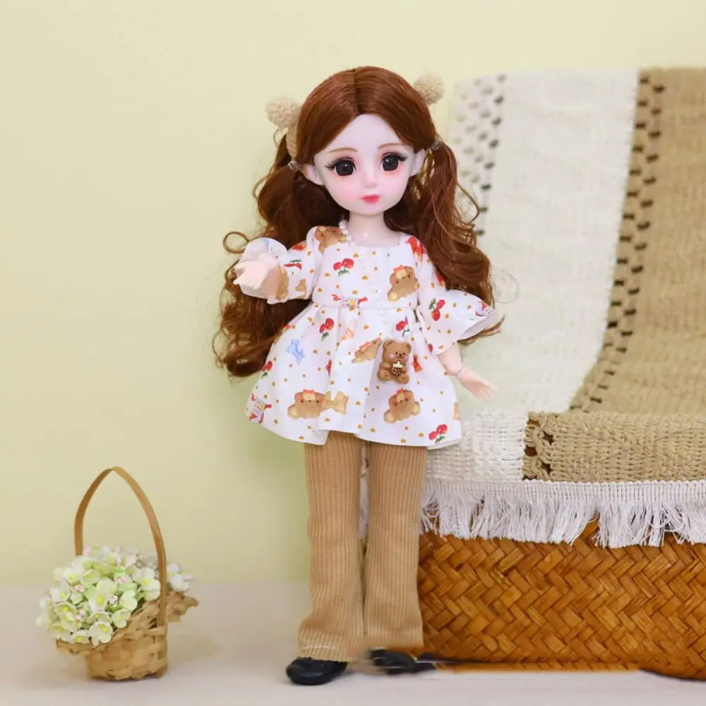 

1/6 SD 30cm with Clothes Long Hair Attractive Eyes Princess Dress Up Anime with Wig Make Up Princess Makeup Ball Joint