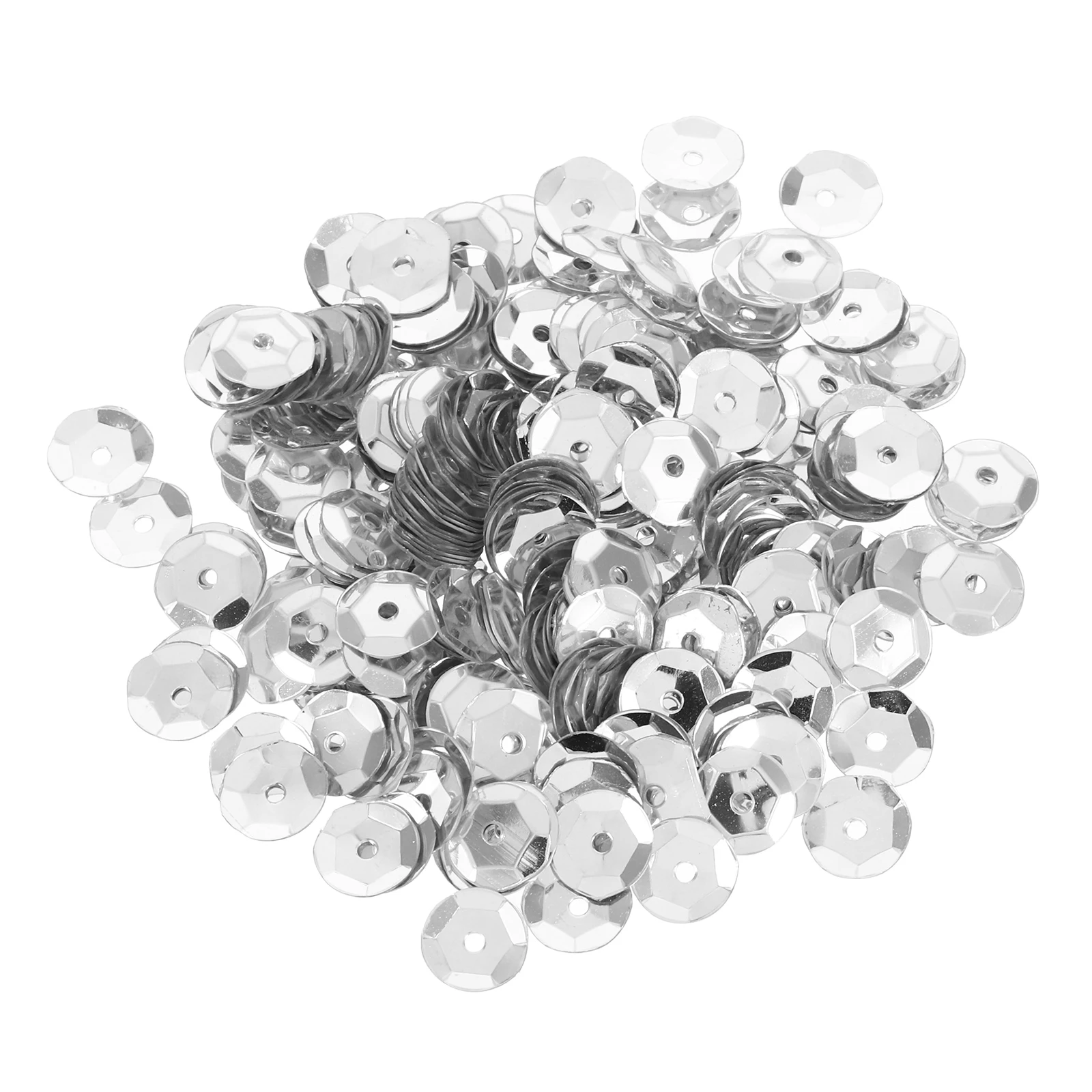 

800 Pcs Round Curved 8MM Sequin Beads Shiny PVC Loose for Crafts Embroidery Stationery Clothing Crystal Mud DIY