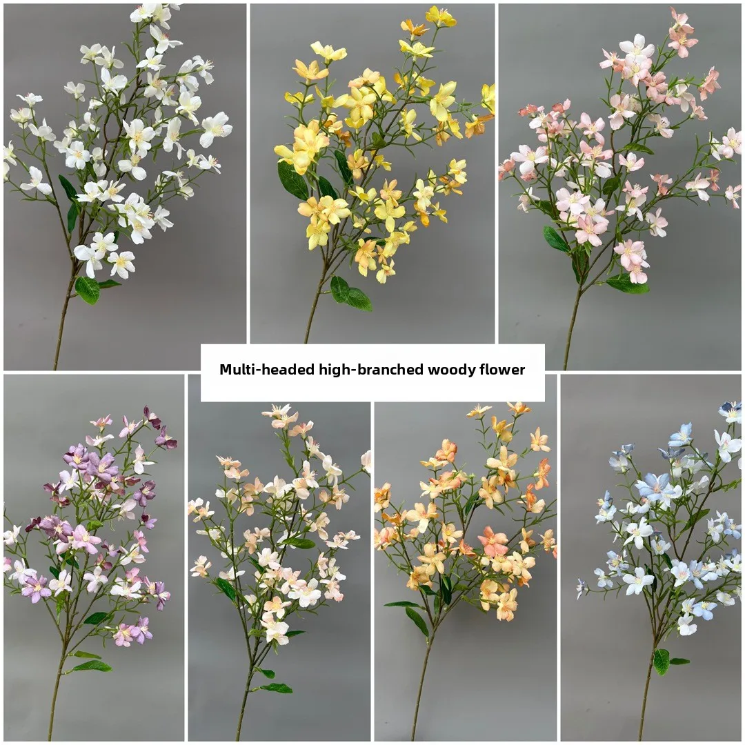 

New artificial rose flower multi-headed high-branch wood fragrance osmanthus floral wedding decoration fake flower wholesale