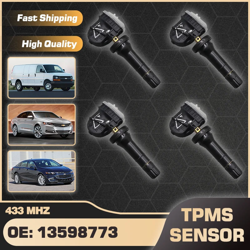 

433 MHz Tire Pressure Sensor For Chevrolet Express 2016-2020 Chevy Impala 2016-2020 Chevy Malibu 2016-2018 13598773 13597645