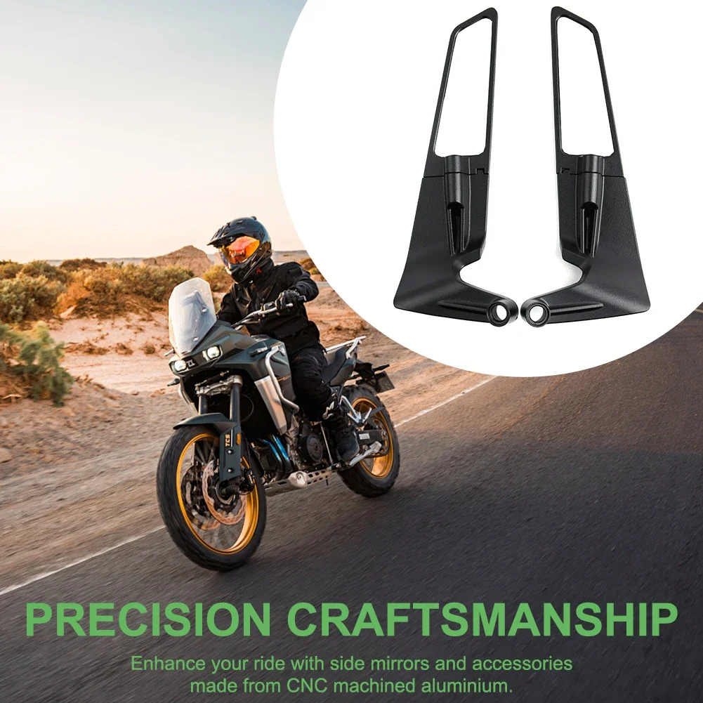 Motorcycle Rear View Mirrors Universal 360° Rotating Stealth Wind Wing Side Mirrors Wide Angle Rearview Mirror Motorcycle Decor