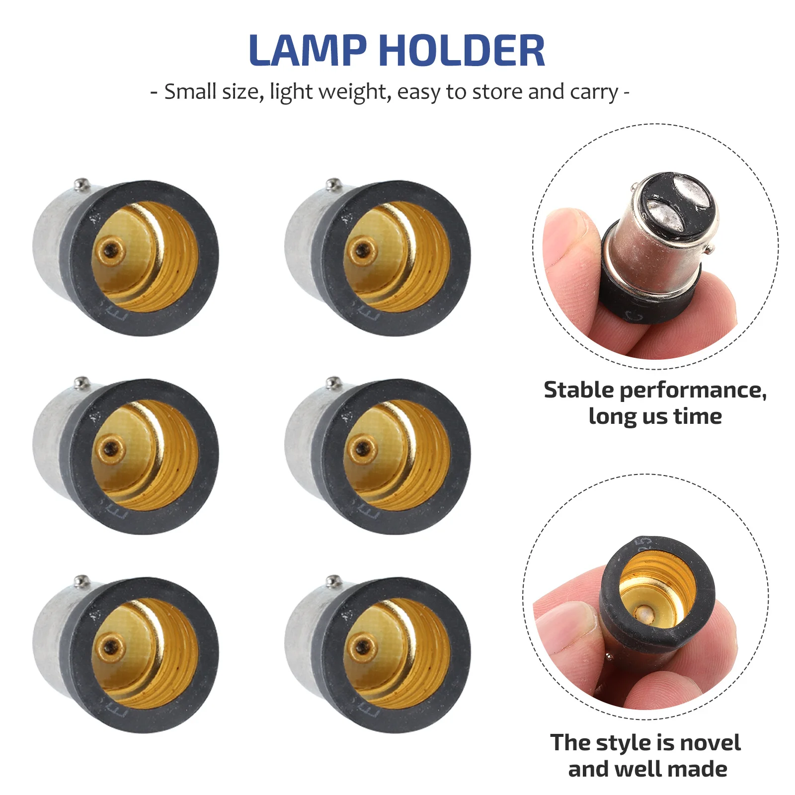

6Pcs Light Bulb Socket Adapter B15 to E14 Converter Reliable Lamp Holder Adapter for LED Halogen Filament Light Conversion