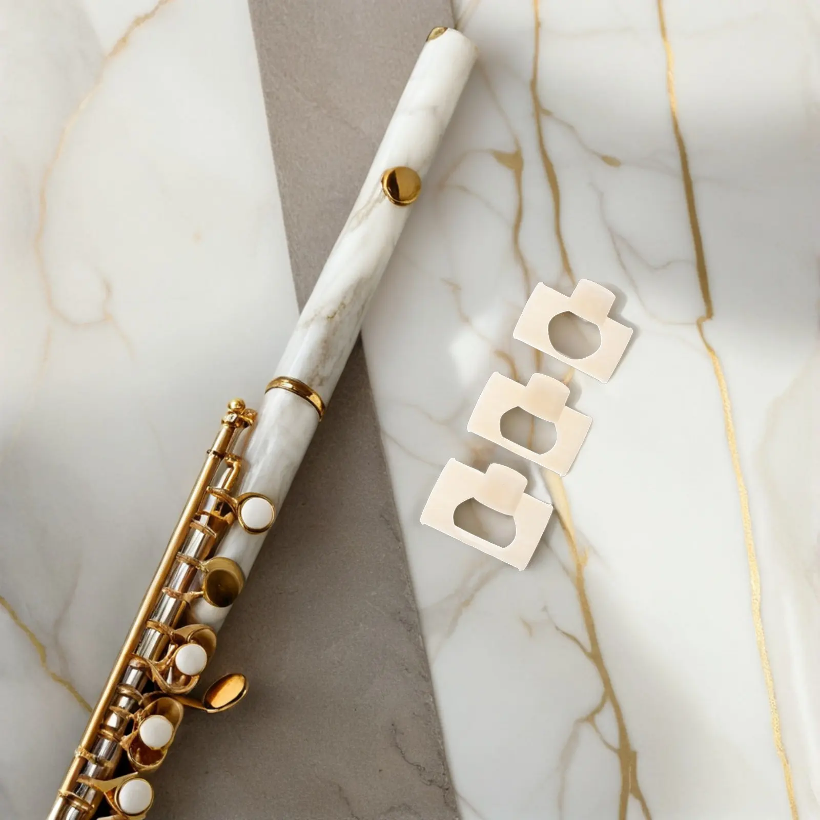 3Pcs Flute Membrane Protector Wind Practice Nozzle Clip on Blowing Aid for Beginner Dizi Chinese Bamboo Flute Tuning