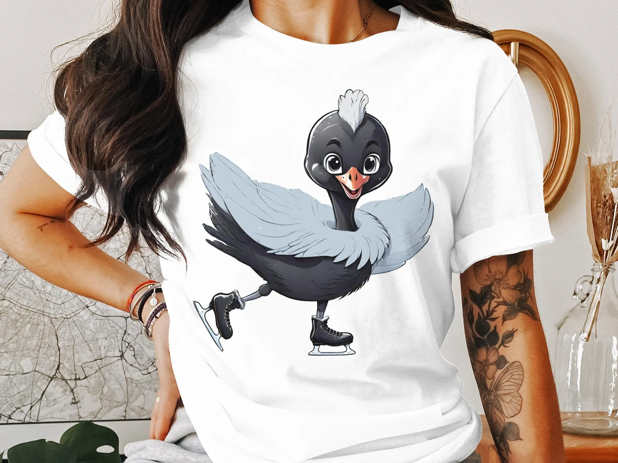 Funny Ice Skating Swan Figure Skater Skate Dancer T Shirt Cool Dancing Birthday Holiday Presents