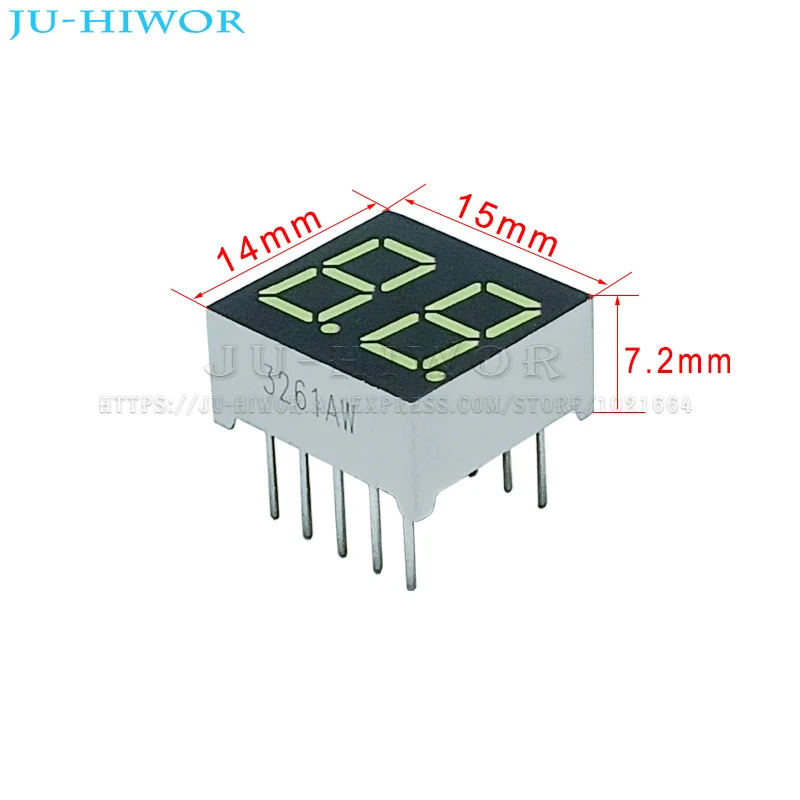 10pcs 0.36 Inch 10Pins 3261AW 3261BW 2 Digits Bits 7 Segment White LED Digital Display Digitron Common Anode Cathode C-C C-A