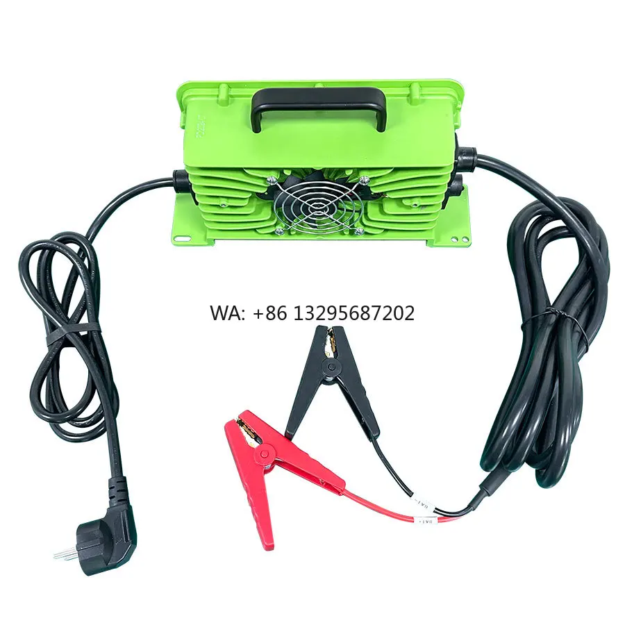 

Customized Charger Black Handle Green Shell EU Plug 58.8V 22A Battery Charger for 14S Li-ion Battery with Alligator Clip