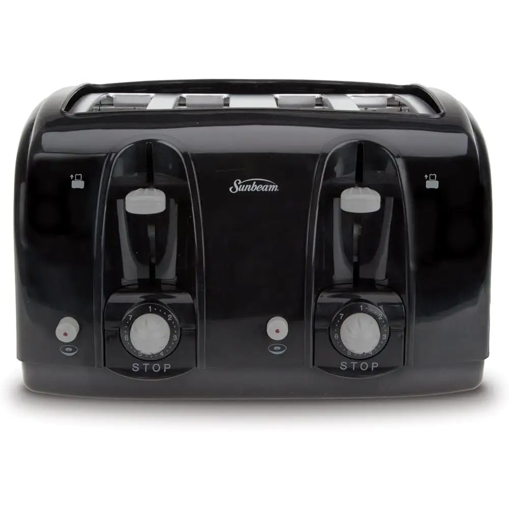 Тостер с широким слотом и 4 ломтиками. Очень широкие слоты. Электронная технология тостов. Регулируемые настройки теста. Универсальный хлеб-бублик.