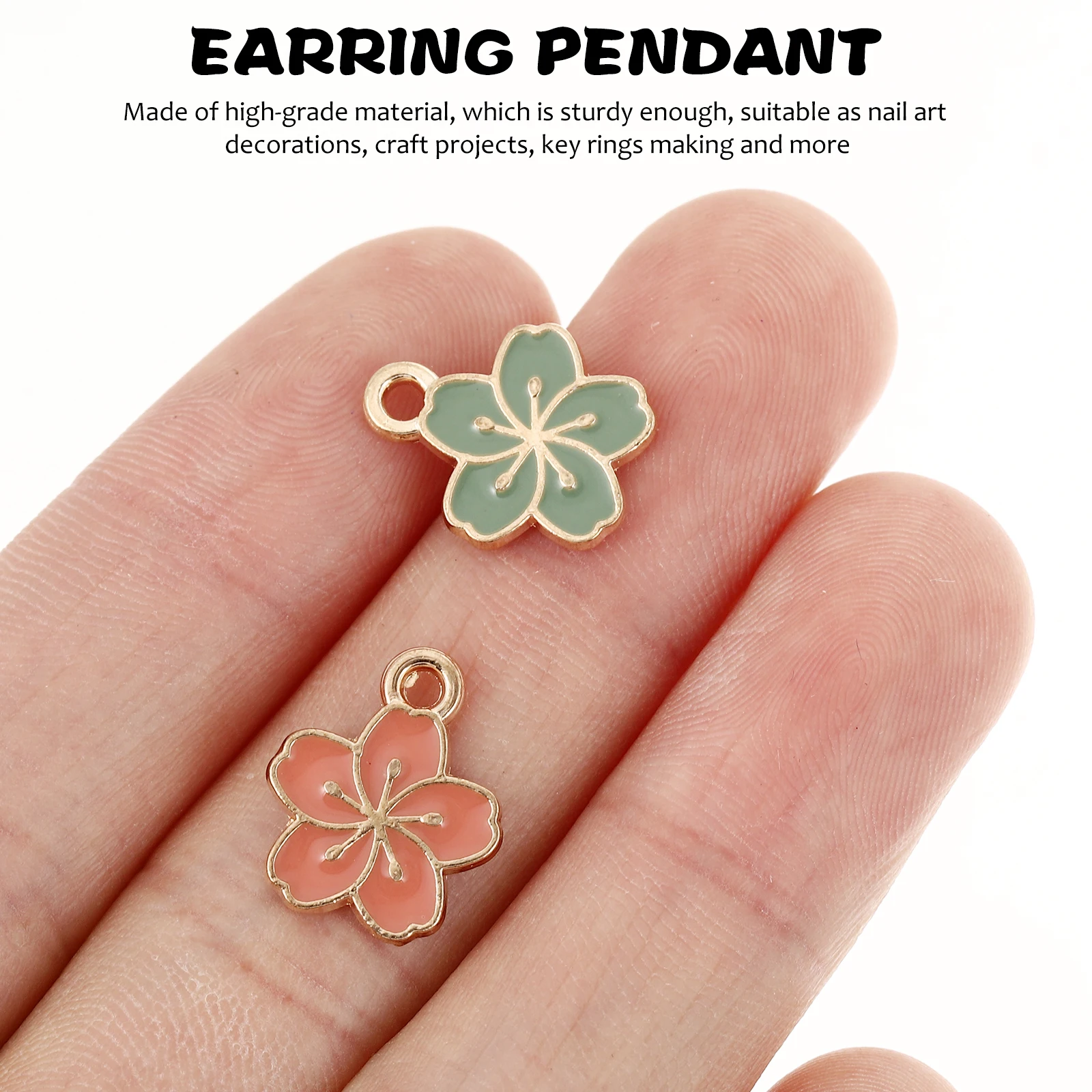 

50pcs Flower Earring Charms Jewelry Making Metal Nail Charms Kawaii Pendant Accessories Durable Chic Creative Fashion Gift