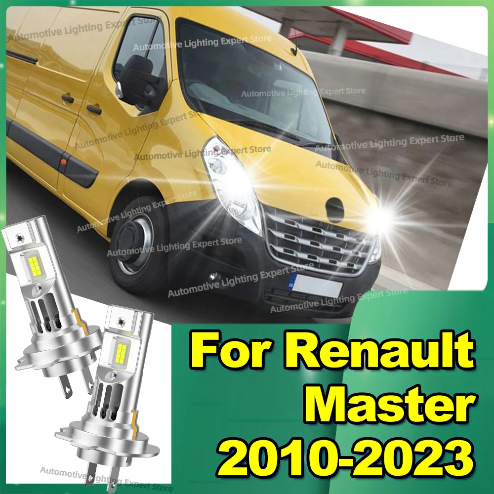 2Pcs 180W Turbo LED CANBUS Light Mini Lamp Headlight with Fan For Renault Master 2010-2023 2011 2012 2013 2014 2015 2016 2017 18