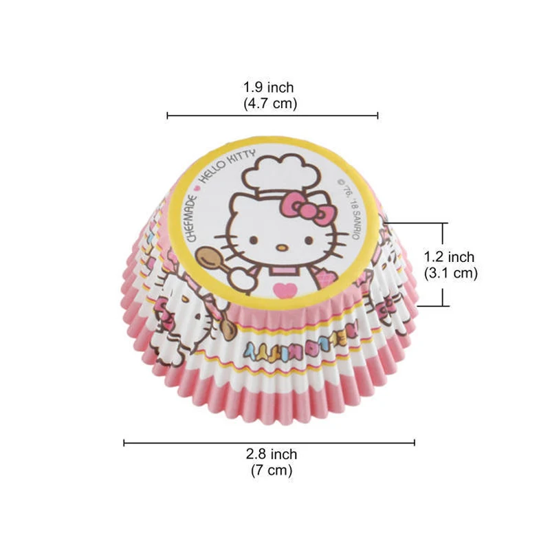 Cute Hello Kitty Sanrio Cake Paper Anime High Temperature Resistance Paper Cup Baking Packaging Kitchen Supplies 100 Pcs/Set