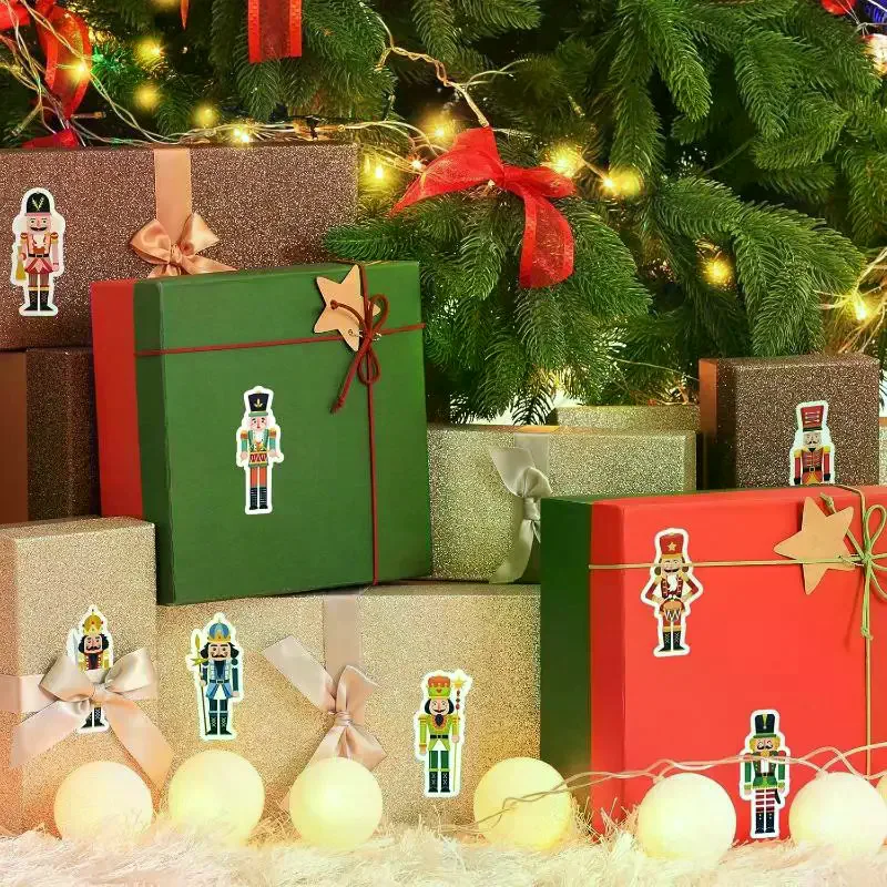 

500 шт., рождественские наклейки «Щелкунчик «Король и солдат», рождественские наклейки «Щелкунчик», милые канцелярские украшения