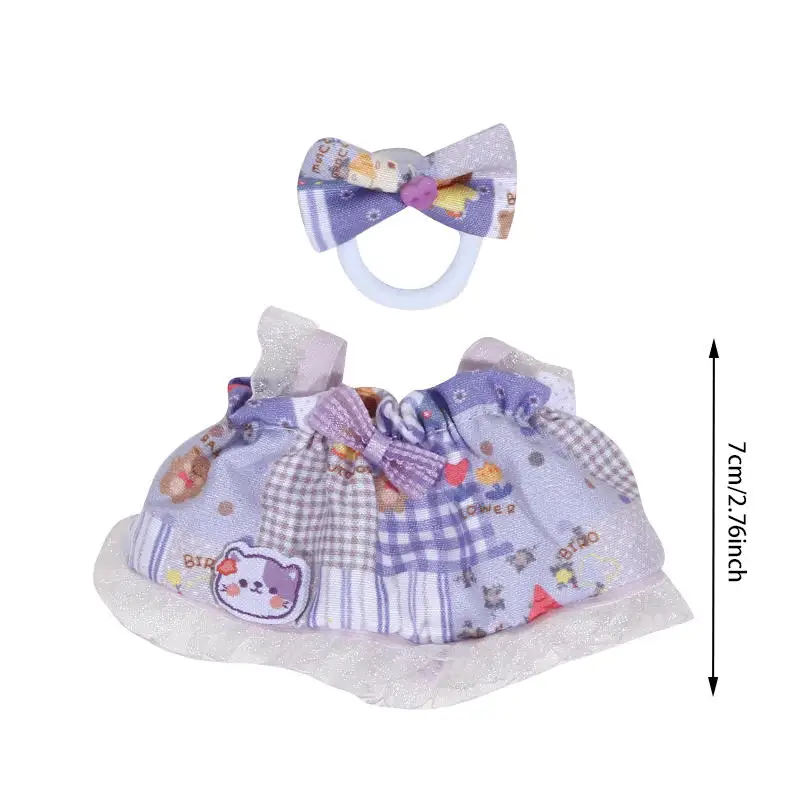 Mini boneca de pelúcia saia roupa universal 17cm pingente boneca de pelúcia conjunto de roupas macacão superior conjunto acessórios de roupas