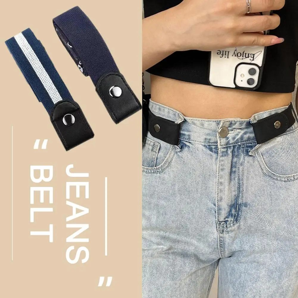 Sabuk tak terlihat elastis untuk wanita, kualitas gratis Jeans tanpa sabuk mudah melar tanpa kerumitan DropShipping H9K2