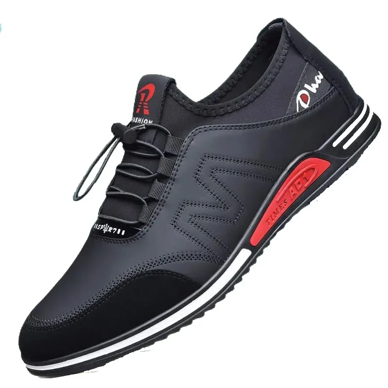 Fashion Men Leather Comfy Slip Increased Heel 6CM Footwear Mens Casual Shoes Male Office Business Dress Outdoor Sport Sneakers