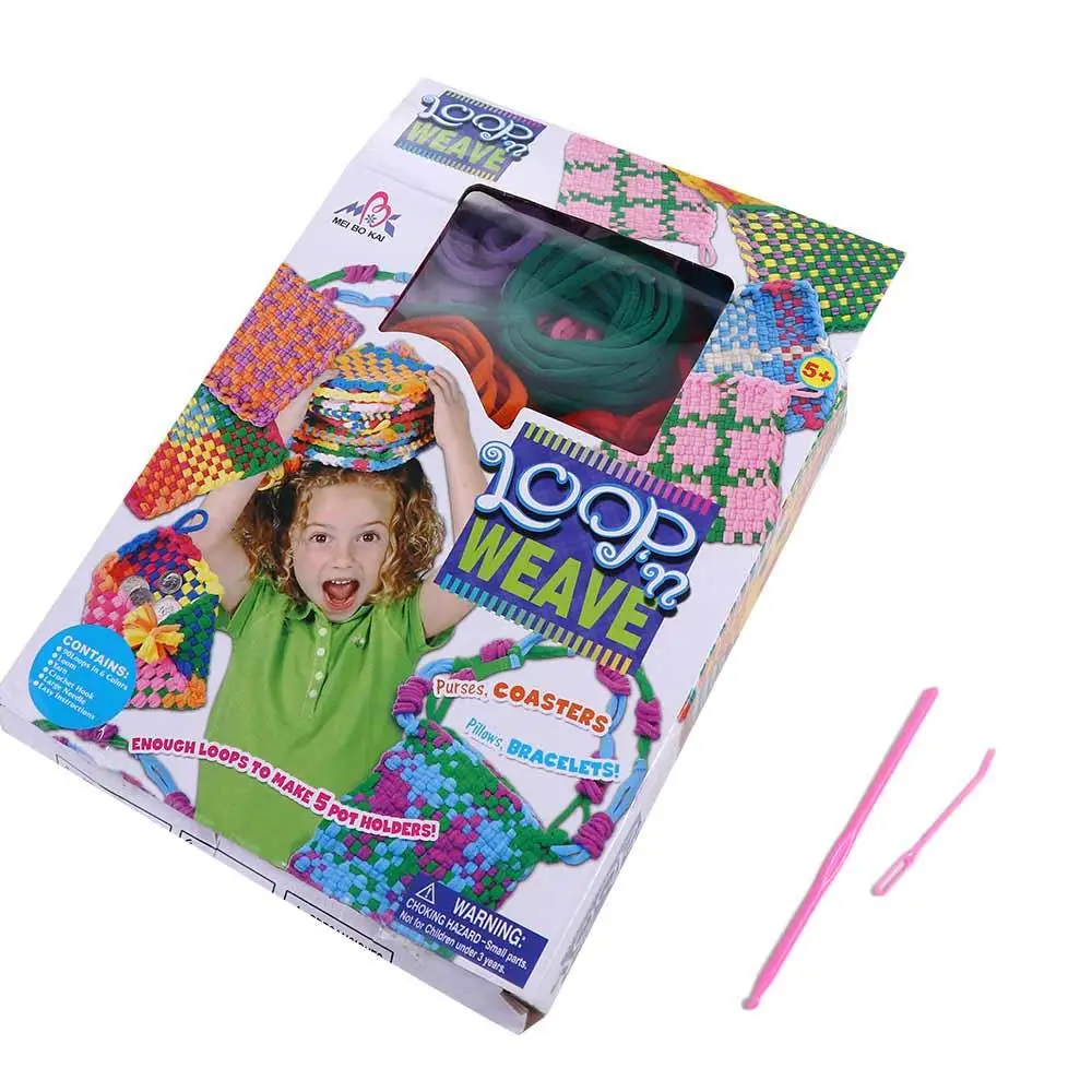 手作り鍋つかみ織機キット 編み機フレーム 鍋つかみループ クラフトキット カラフルクラフトキット