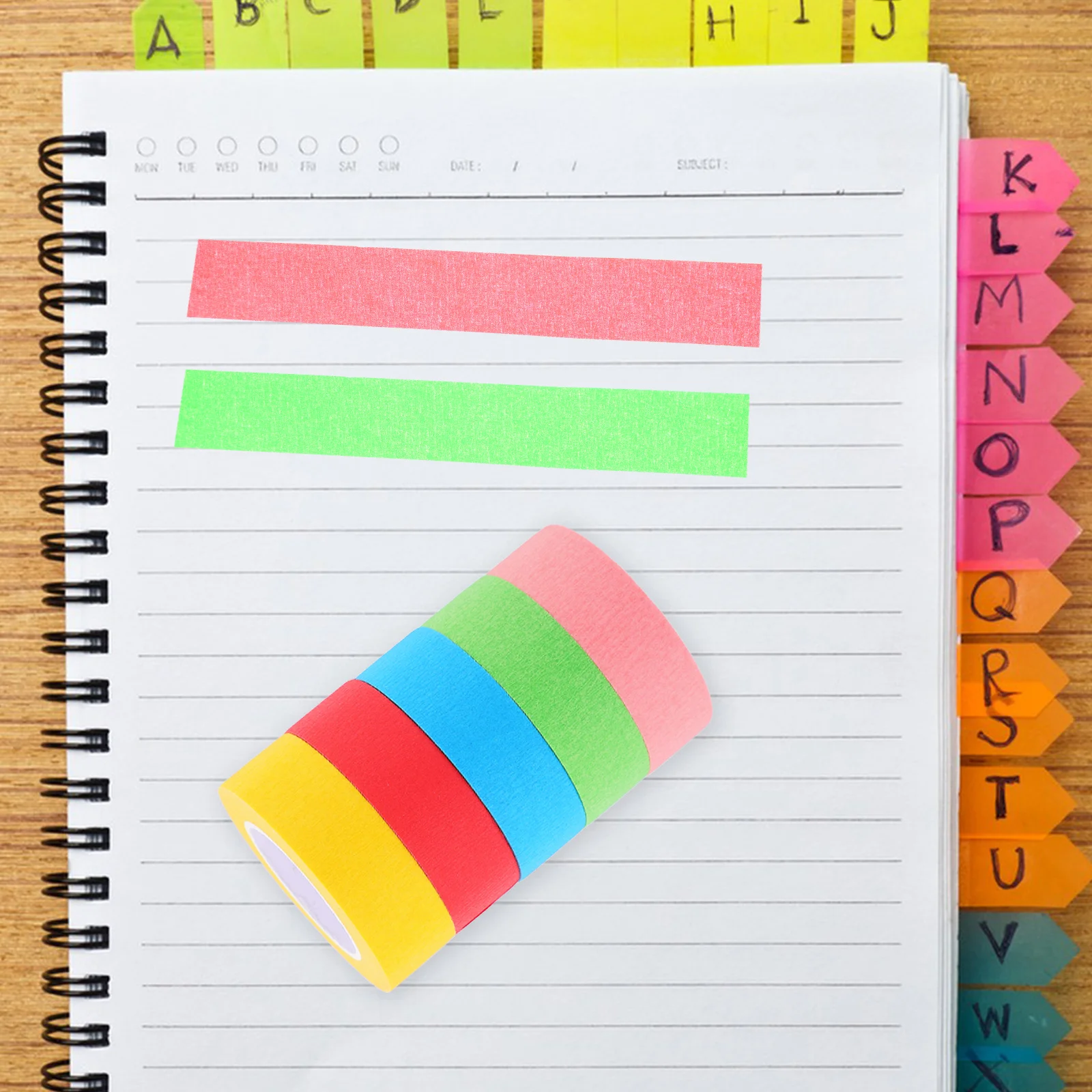 5 Rolls Colored Masking Tape High Adhesive Strong Hold for Notebooks Journals Photos DIY Crafts Scrapbooking